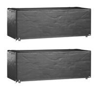 vidaXL Fundas muebles jardín 2 uds 8 ojales rectangular 192x82x65 cm