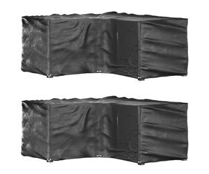 vidaXL Fundas muebles jardín forma de L 2 uds 16 ojales 215x215x90 cm