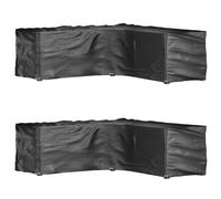 vidaXL Fundas muebles jardín forma de L 2 uds 16 ojales 285x285x90 cm
