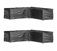 vidaXL Fundas muebles jardín forma de L 2 uds en dimensiones 215x215x70 cm/210x260x80 cm/250x250x70 cm y más | almacenamiento funcional diseño moderno para baño dormitorio sala