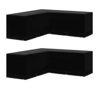 vidaXL Fundas muebles jardín forma de L 2 uds en dimensiones 215x215x70 cm/210x260x80 cm/250x250x70 cm y más | almacenamiento funcional diseño moderno para baño dormitorio sala