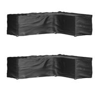 vidaXL Fundas muebles jardín forma de L 2 uds en dimensiones 215x215x70 cm/210x260x80 cm/250x250x70 cm y más | almacenamiento funcional diseño moderno para baño dormitorio sala