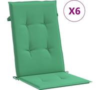 vidaXL: Fundas para sillas de jardín, para respaldo alto, juego de 6 unidades, color verde, 120x50x3 cm, tela