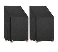 vidaXL Fundas sillas jardín 2 uds 8 ojales polietileno 65x65x82/120 cm