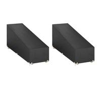 vidaXL Fundas tumbonas 2 uds 12 Ojales Polietileno 200x65x35/60 cm