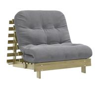 vidaXL Futón sofá cama con colchón, madera impregnada de pino 80x206x11 cm