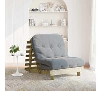 vidaXL Futón sofá cama japonés con colchón madera impregnada de pino 90x206x11 cm