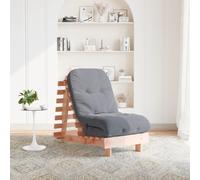 vidaXL Futón sofá cama con colchón madera maciza 60x206x11 cm en color Blanco/Douglas natural/Marrón cera y más