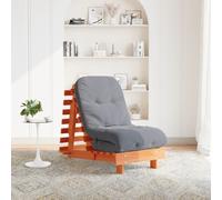 Futón Sofá Cama Con Colchón Madera Maciza Marrón 60x206x11 Cm Vidaxl
