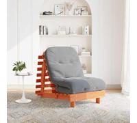 Futón Sofá Cama Con Colchón Madera Maciza Marrón 70x206x11 Cm Vidaxl