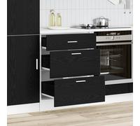 vidaXL Gabinete Base de Cocina Roble Negro 60 x 46 x 81,5 cm