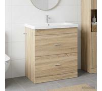 vidaXL Gabinete de baño debajo del lavabo Roble Sonoma