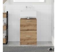 vidaXL Gabinete de baño con cajón Roble Artesanal 40x37x59 cm, madera duradera, diseño vertical