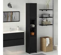 vidaXL Gabinete de Baño Roble Negro 30 x 30 x 183,5 cm