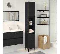 vidaXL Gabinete de Baño Roble Negro 30 x 30 x 190 cm