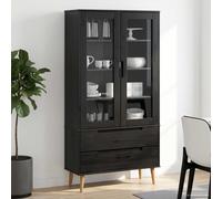 vidaXL Gabinete de Exhibición de Vidrio MOLDE 90 x 35 x 175 cm Negro
