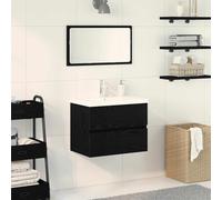 vidaXL Gabinete de Lavabo para Baño Roble Negro 60 x 39 x 62 cm