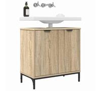 vidaXL Gabinete de Lavabo para Baño Roble Sonoma 60,5 x 33,5 x 61 cm, Armario de baño Moderno, Almacenamiento de Lavabo Rectangular, Mueble de Madera Resistente, Puerta con bisagra