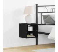 vidaXL Gabinete de noche LED montado en la pared 2 uds. Negro