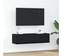 vidaXL Gabinete de TV con cajón Roble Negro Mueble TV moderno 100×31×25,5 cm