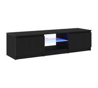 vidaXL Gabinete de TV 140 x 38,5 x 36 cm Roble Negro | Tiras flexibles de colores para crear una buena onda, Lo práctico se une al minimalismo de una forma muy chida,