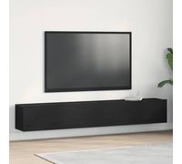 vidaXL Gabinete de TV 2 uds. 100 x 30 x 30 cm Negro - Estantería moderna, unidad de pared