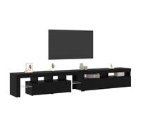 vidaXL Gabinete de TV con LED y vidrio 2 uds Roble negro 260x37x40 cm madera de ingeniería