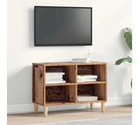 vidaXL Gabinete de TV 69,5 x 30 x 50 cm Madera Vieja | Este soporte tiene cuatro compartimentos grandes, ideales para DVDs, juegos y otras cosas Con compartimentos organizados,