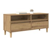 vidaXL Gabinete de TV con cajón Roble Artesanal 100 x 34,5 x 44,5 cm, Mueble de TV rústico, gabinete Duradero, diseño Rectangular Moderno, amplios cajones, Patas cónicas, Uso versátil