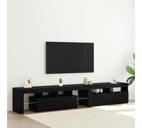 vidaXL Gabinete de TV con LED 2 pcs Roble Negro 230 x 36,5 x 40 cm