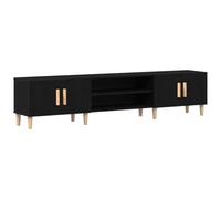 vidaXL Gabinete de TV Roble Negro 180 x 31,5 x 40 cm, Mueble Moderno para TV Rectangular, Consola Multimedia, Estante de almacenaje, Decorativo para tu hogar