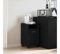 vidaXL Gabinete lateral con ruedas 33 x 38 x 60 cm Roble Negro