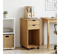 vidaXL Gabinete rodante 34 x 39 x 65,5 cm Pino macizo Marrón Miel
