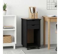 vidaXL Gabinete rodante 34 x 39 x 65,5 cm Pino macizo Negro