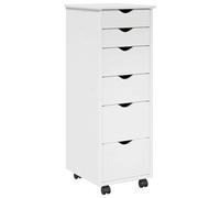 vidaXL Gabinete rodante 34 x 39 x 93,5 cm Madera de Pino Macizo