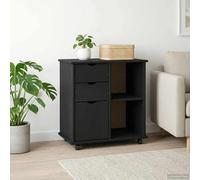 vidaXL Gabinete rodante 63,5 x 39 x 65,5 cm Madera de Pino Macizo