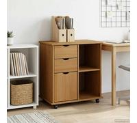 vidaXL Gabinete rodante 63,5 x 39 x 65,5 cm Madera de Pino Macizo