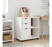 vidaXL Gabinete rodante 63,5 x 39 x 65,5 cm Madera de Pino Macizo
