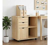 vidaXL Gabinete rodante 63,5 x 39 x 65,5 cm Madera de Pino Macizo