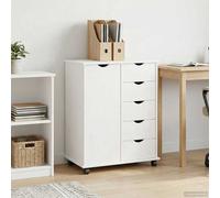 vidaXL Gabinete rodante 63,5 x 39 x 79 cm Madera de Pino Macizo