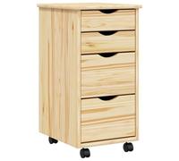 vidaXL Gabinete rodante con escritorio MOSS, barniz transparente, madera sólida, plegable