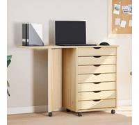 vidaXL Gabinete Rodante con Escritorio MOSS Barniz transparente