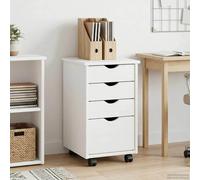 vidaXL Gabinete rodante con rueda 34 x 39 x 56 cm Pino macizo
