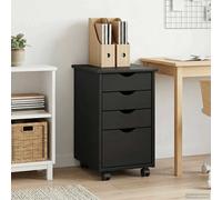 vidaXL Gabinete rodante con rueda Gris 34 x 39 x 56 cm Pino macizo