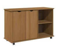 vidaXL Gabinete rodante con Rueda Marrón Miel 100 x 39 x 65,5 cm