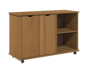 vidaXL Gabinete rodante con Rueda Marrón Miel 100 x 39 x 65,5 cm