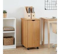 vidaXL Gabinete rodante con rueda Marrón miel 34 x 39 x 65,5 cm