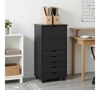vidaXL Gabinete rodante Gris 53 x 39 x 103 cm Madera de Pino Macizo