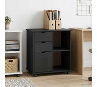 vidaXL Gabinete rodante Gris 63,5 x 39 x 65,5 cm Madera de Pino Macizo
