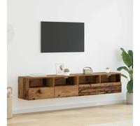 vidaXL Gabinetes de pared para TV 2 uds. Madera Vieja